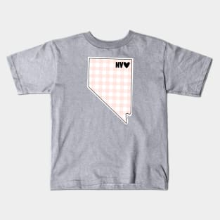 USA States: Nevada (pink plaid) Kids T-Shirt